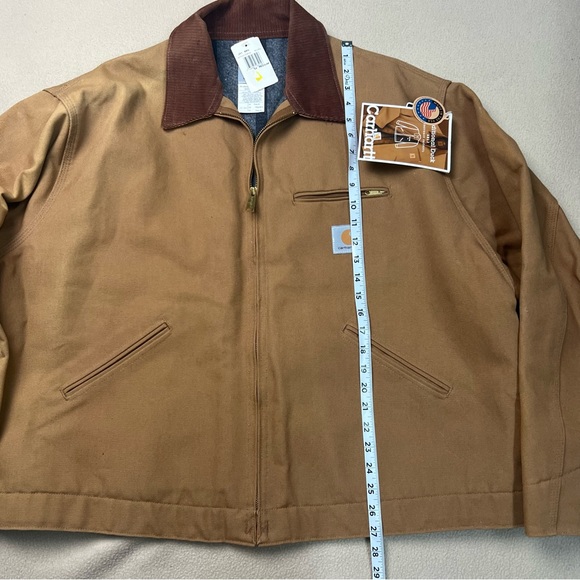 Carhartt Jacket Mens 54 Regular Brown Detroit Blanket Lined Canvas J01 BRN NEW - Picture 2 of 11